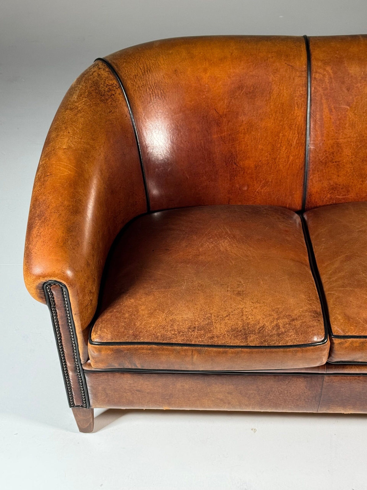 Spacious Three Seater Sheepskin Leather Sofa, photo 16