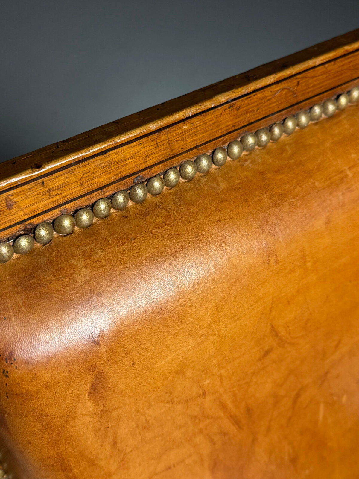 French Leather Armchair with Mahogany Frame, Late 19th Century, photo 10