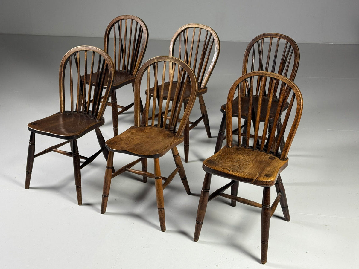 Set of Six English Windsor Dining Chairs, c. 1900, photo 9