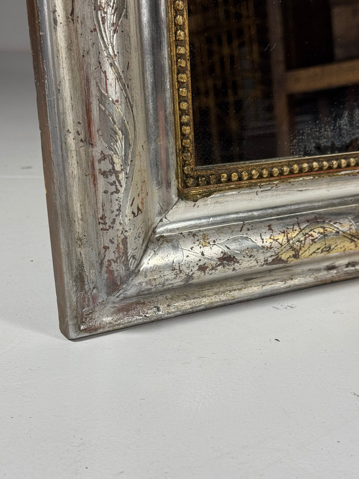French Louis Philippe Silvered Mirror, 19th Century, photo 11