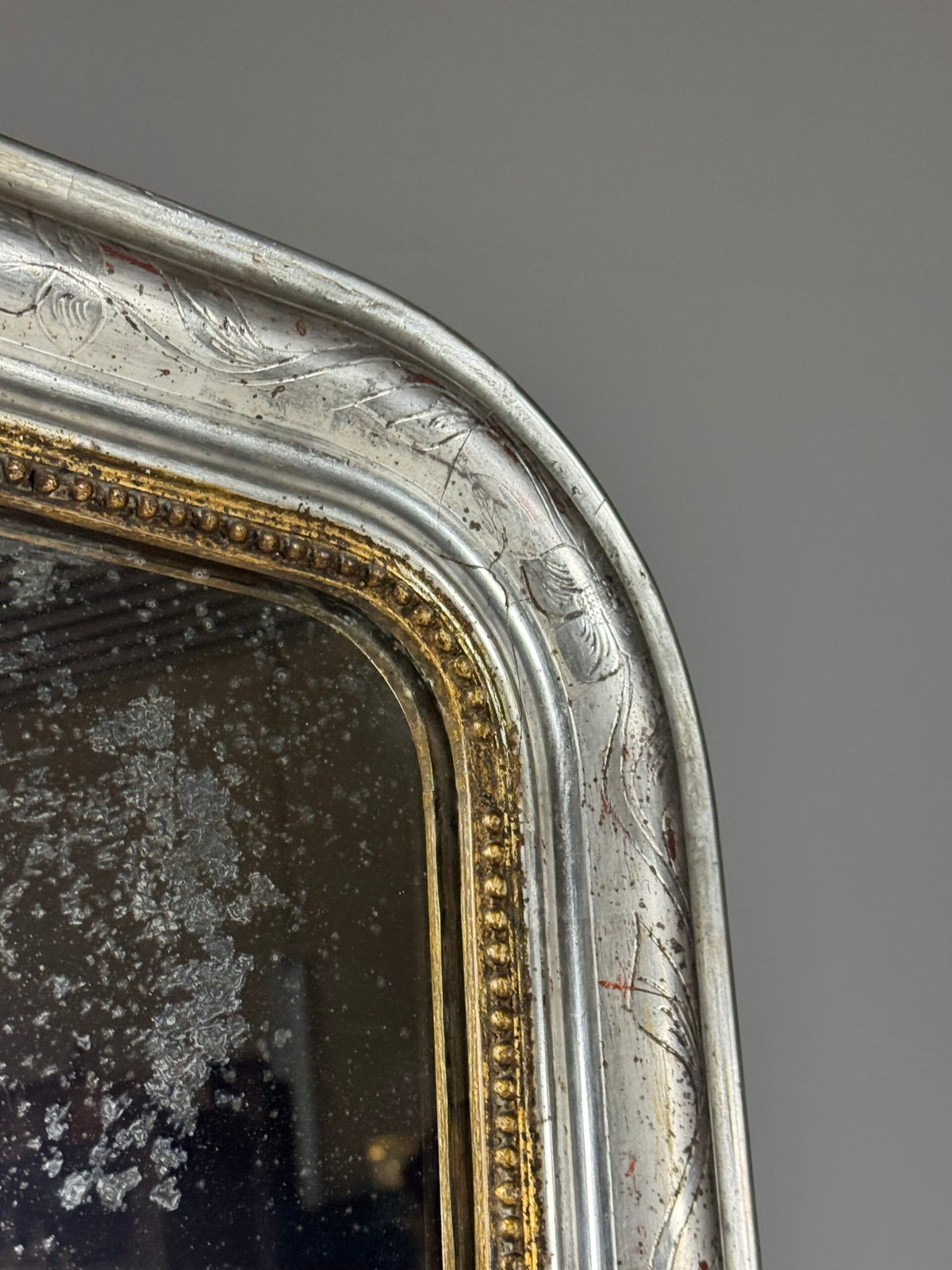 French Louis Philippe Silvered Mirror, 19th Century, photo 9