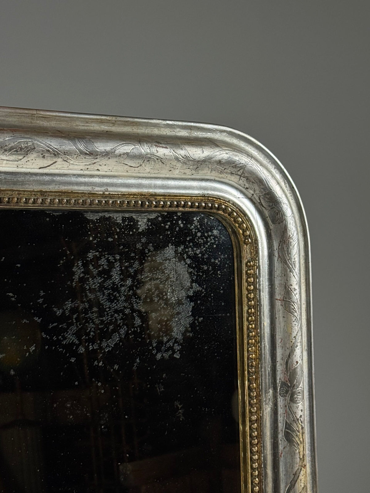 French Louis Philippe Silvered Mirror, 19th Century, photo 5