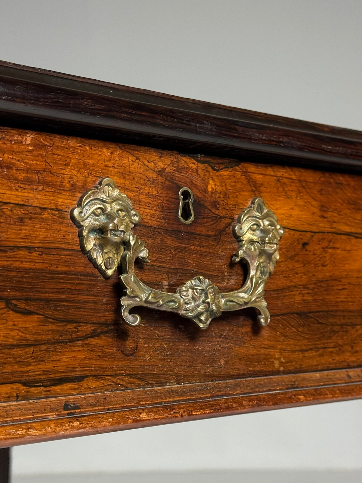 English Mahogany Writing Desk with Ochre Leather Top, c. 1890 to 1900, photo 21