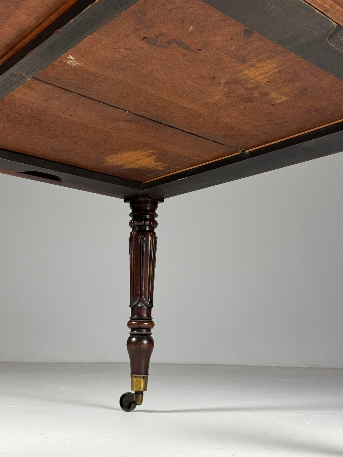 English Mahogany Writing Desk with Ochre Leather Top, c. 1890 to 1900, photo 3