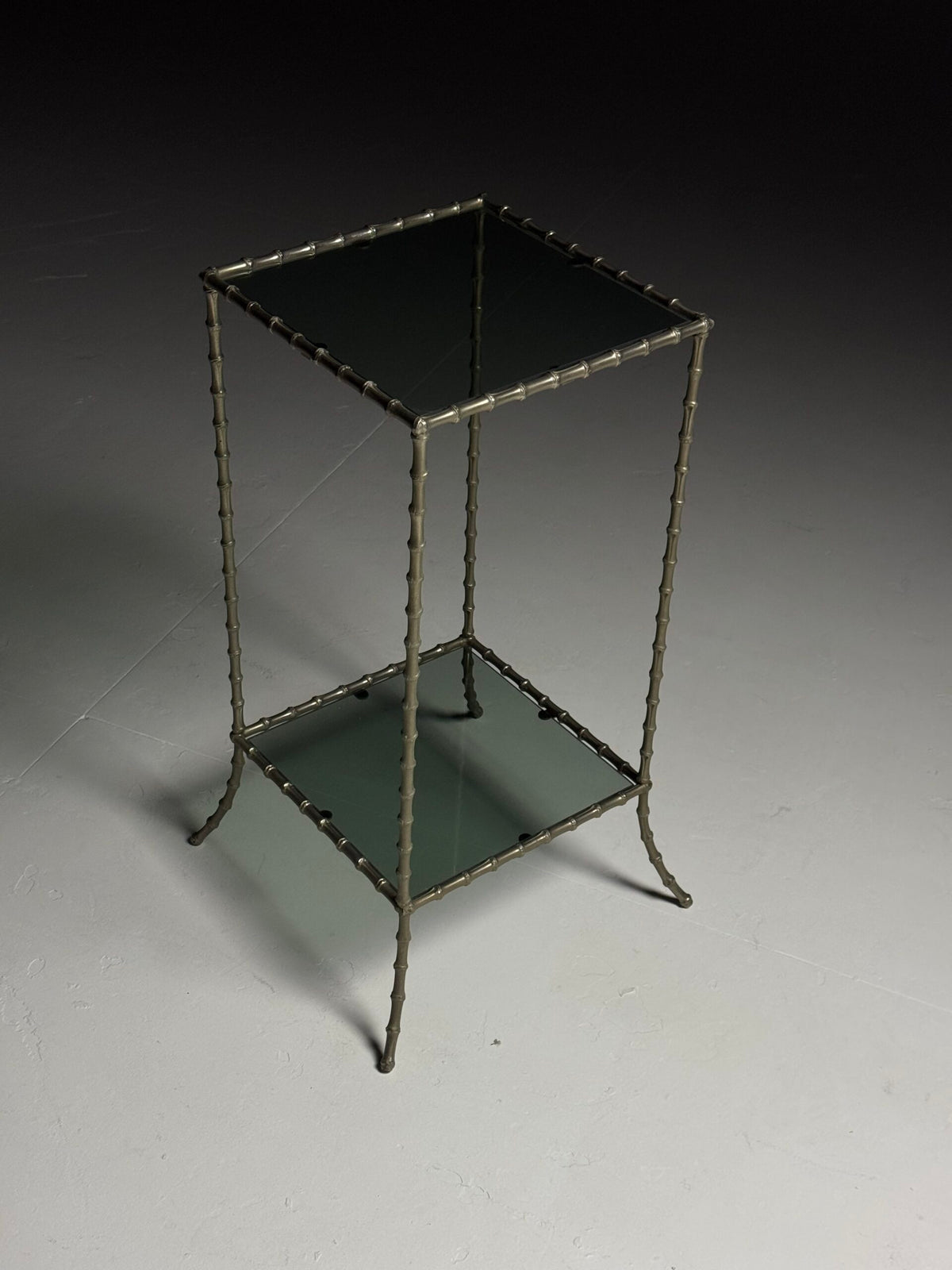 Vintage Faux Bamboo Metal Side Table, France, c. 1970 to 1980, photo 8