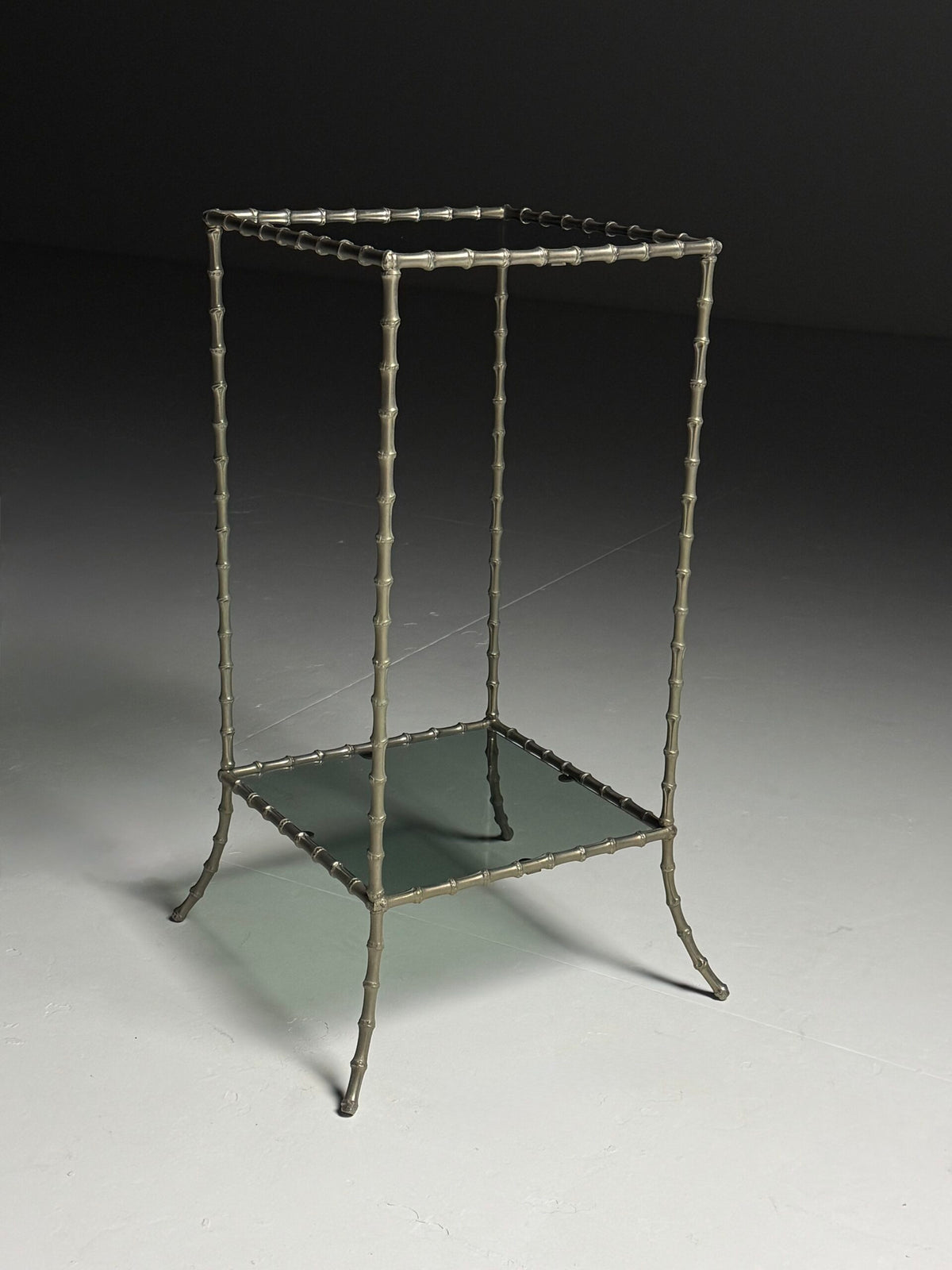 Vintage Faux Bamboo Metal Side Table, France, c. 1970 to 1980, photo 9