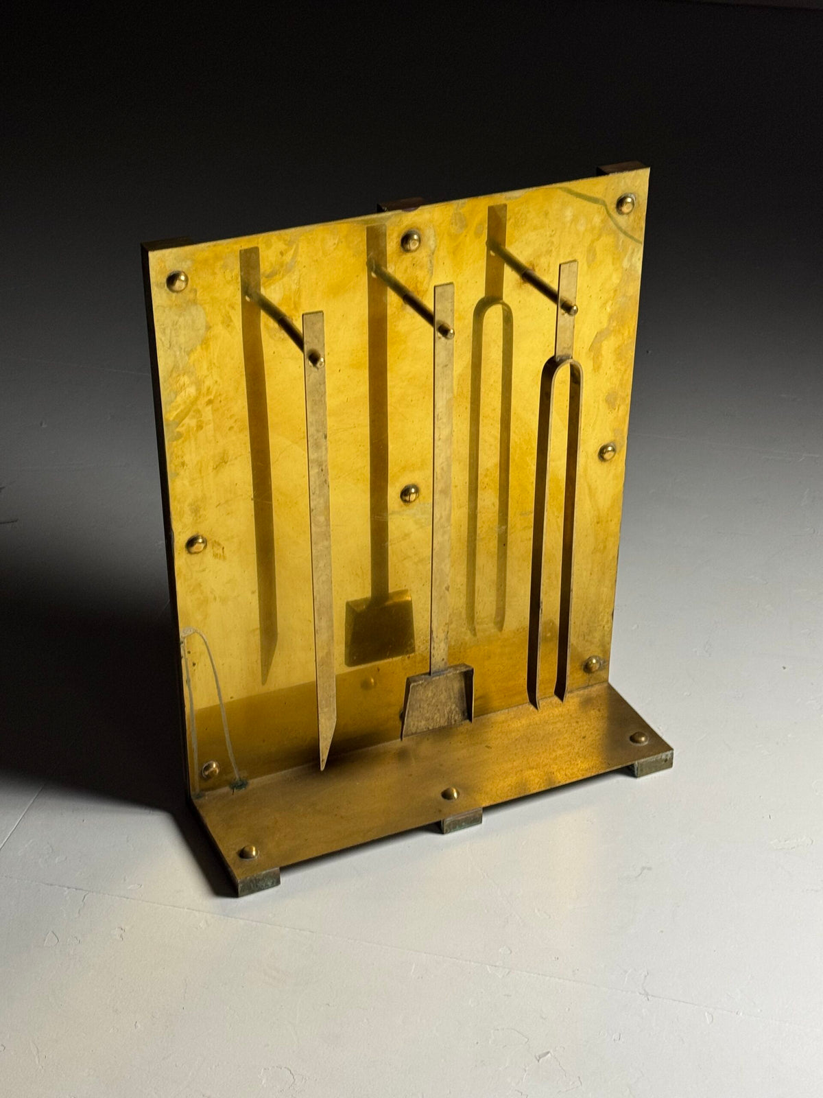 1960s Brass Fireplace Set, photo 4