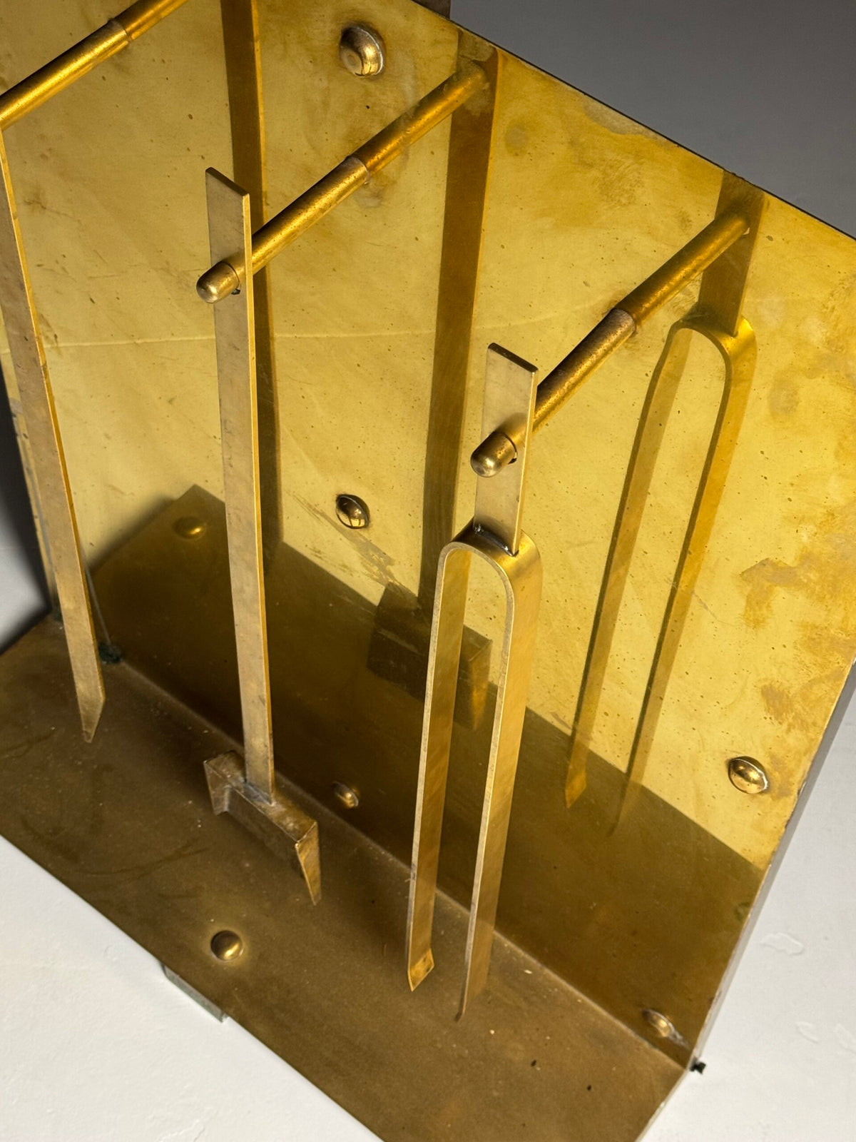 1960s Brass Fireplace Set, photo 13