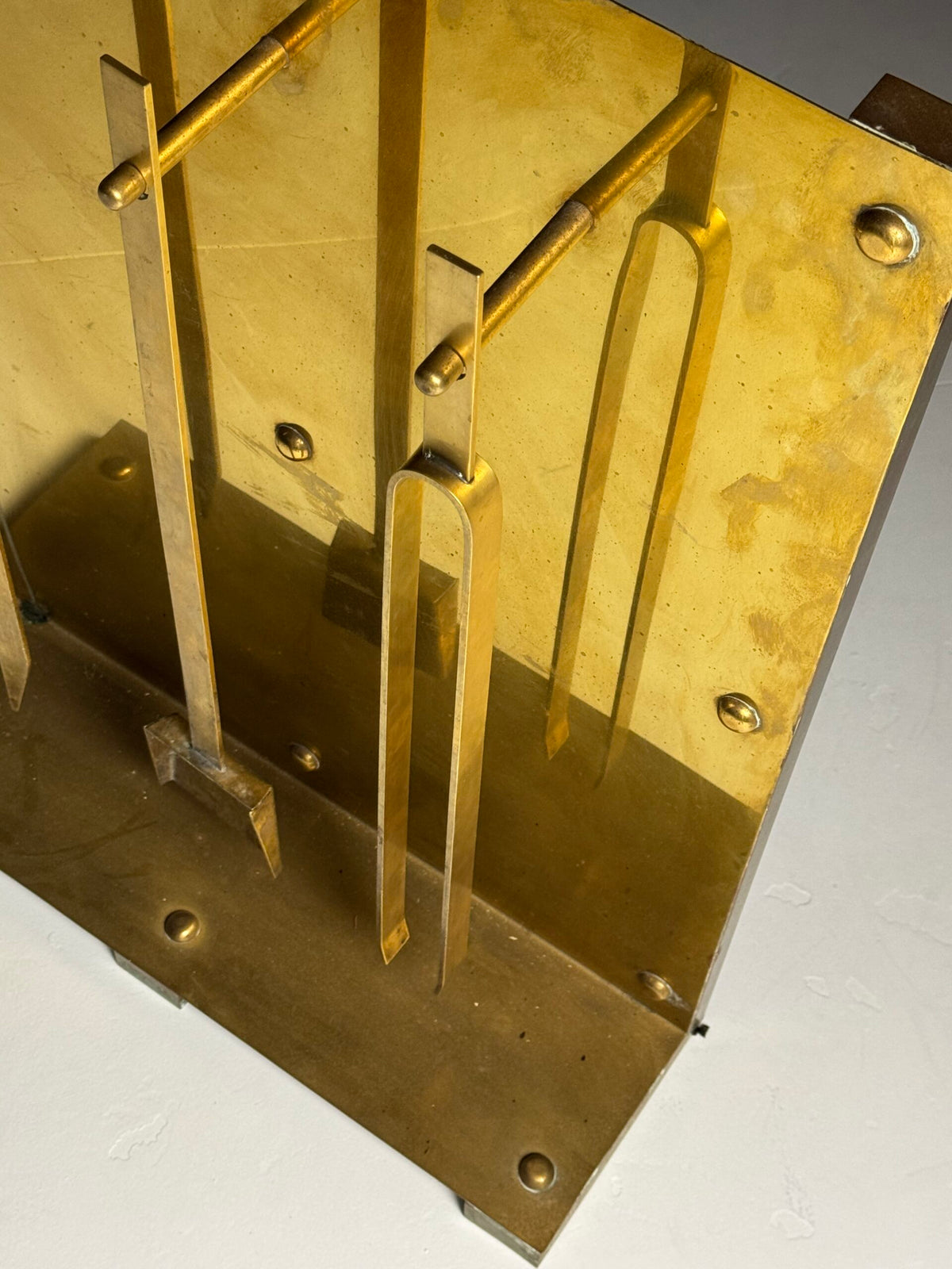 1960s Brass Fireplace Set, photo 14