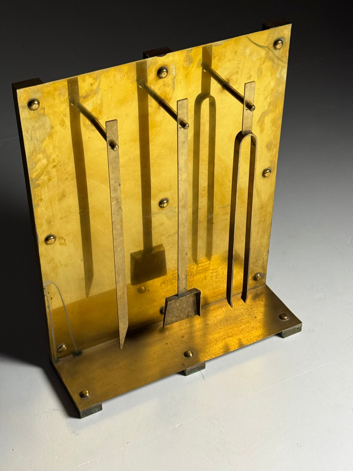 1960s Brass Fireplace Set, photo 20