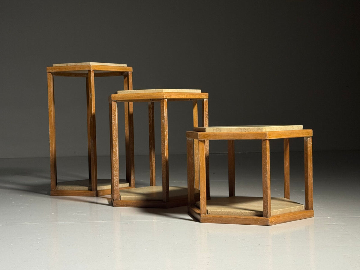 Set of Three Hexagonal Side Tables by Fournier Decoration Paris for Roche Bobois, photo 4