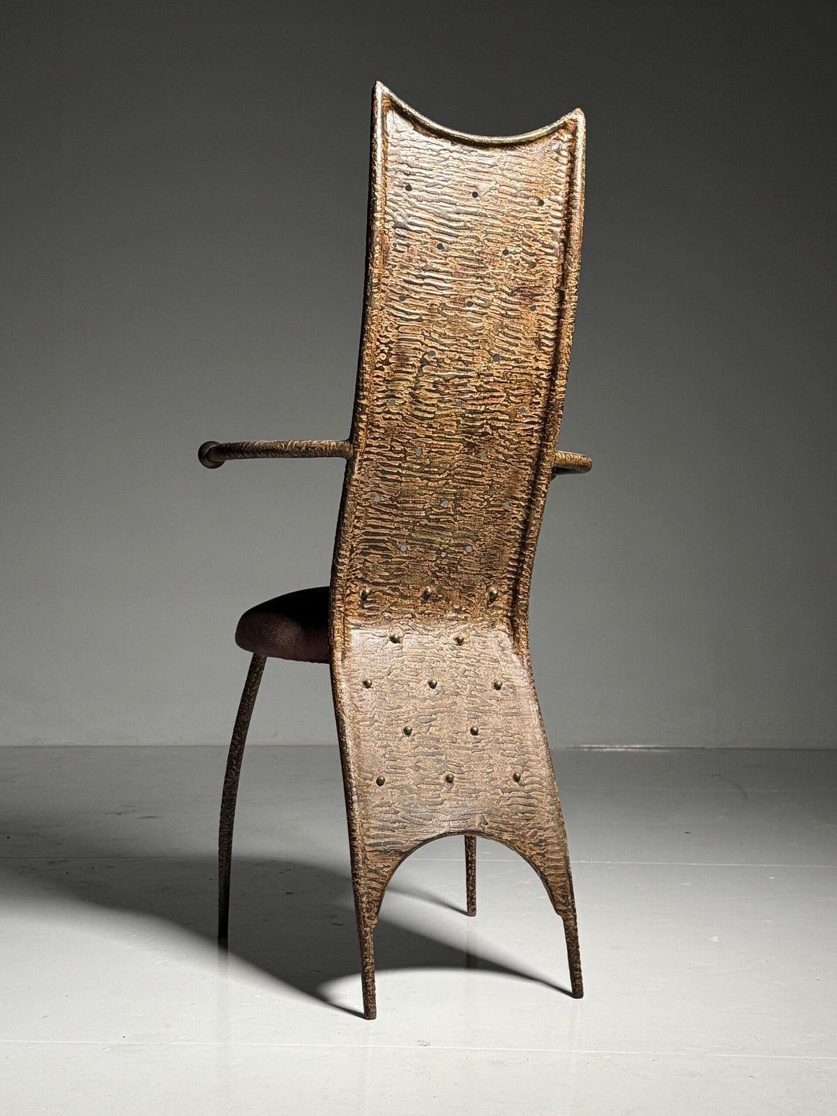 Postmodern Hammered Metal Chair, 1980 to 1990, photo 4