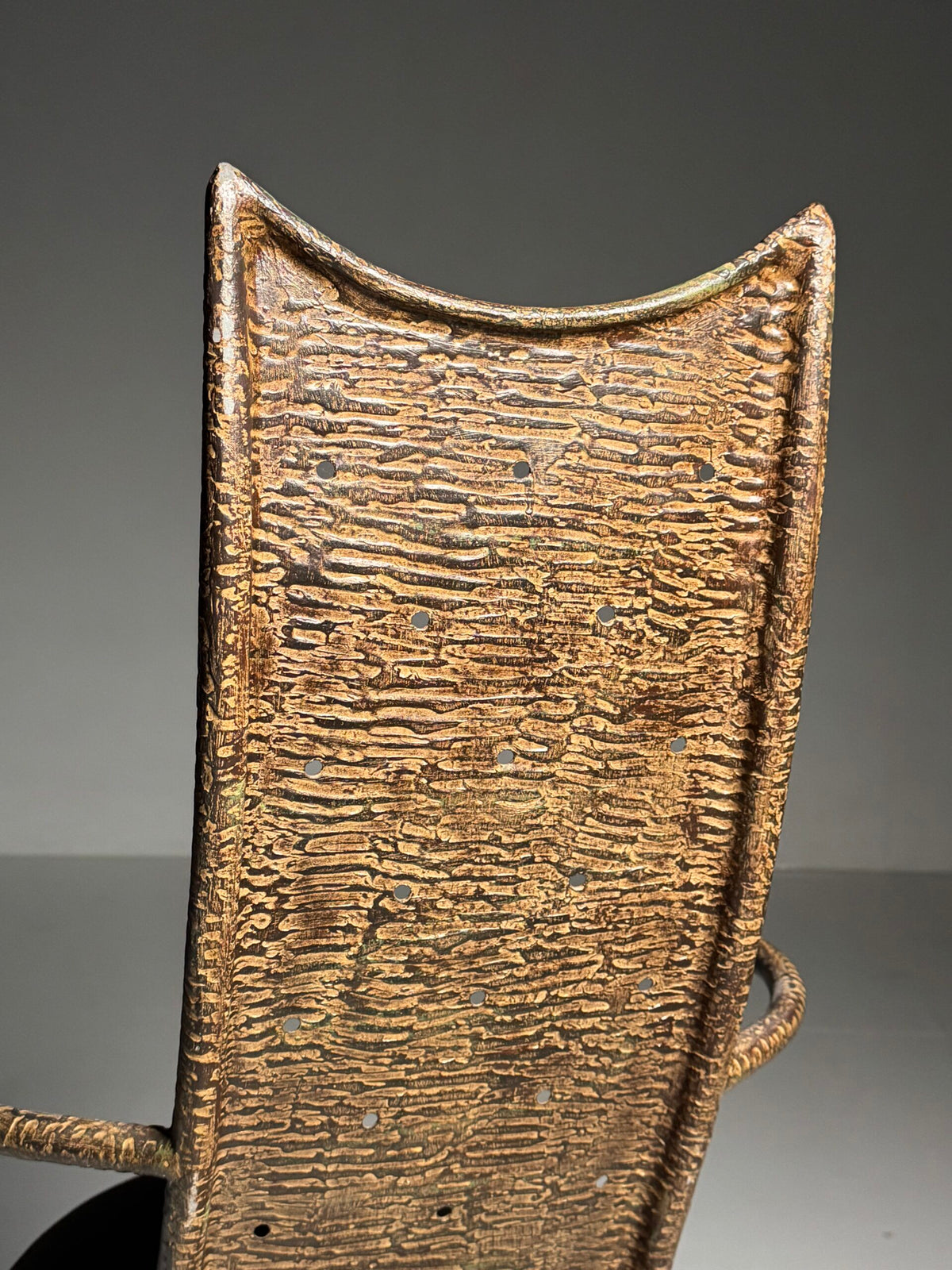 Postmodern Hammered Metal Chair, 1980 to 1990, photo 3