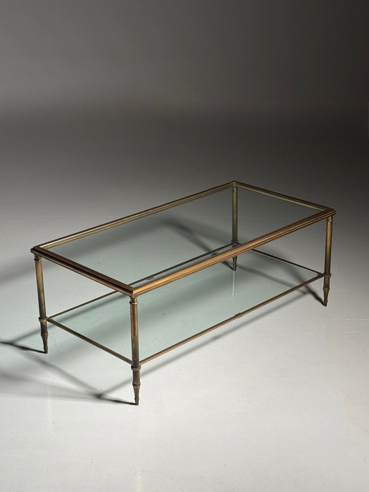 Mid Century Glass Coffee Table with Two Glass Tops, photo 3