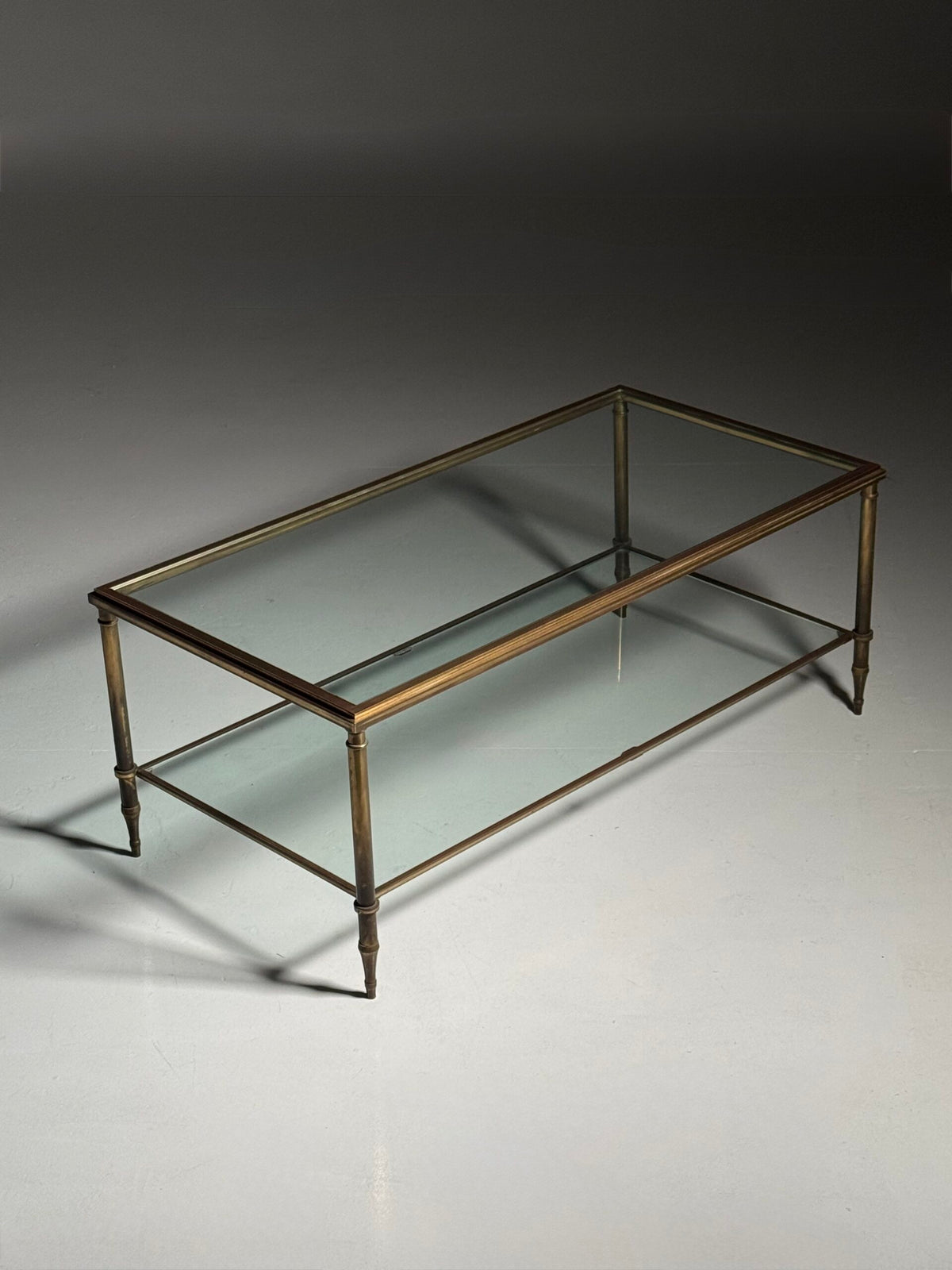 Mid Century Glass Coffee Table with Two Glass Tops, photo 2