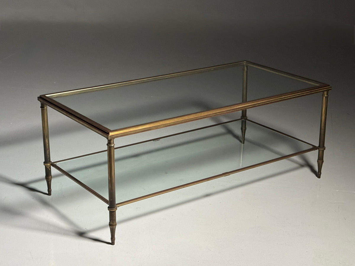 Mid Century Glass Coffee Table with Two Glass Tops, photo 4