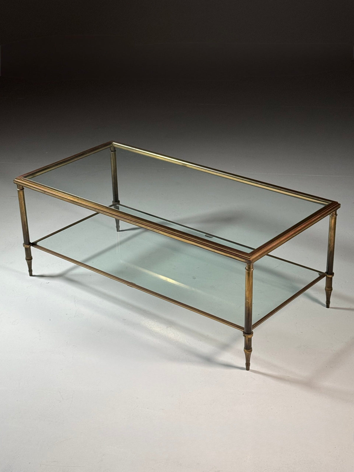 Mid Century Glass Coffee Table with Two Glass Tops, photo 1