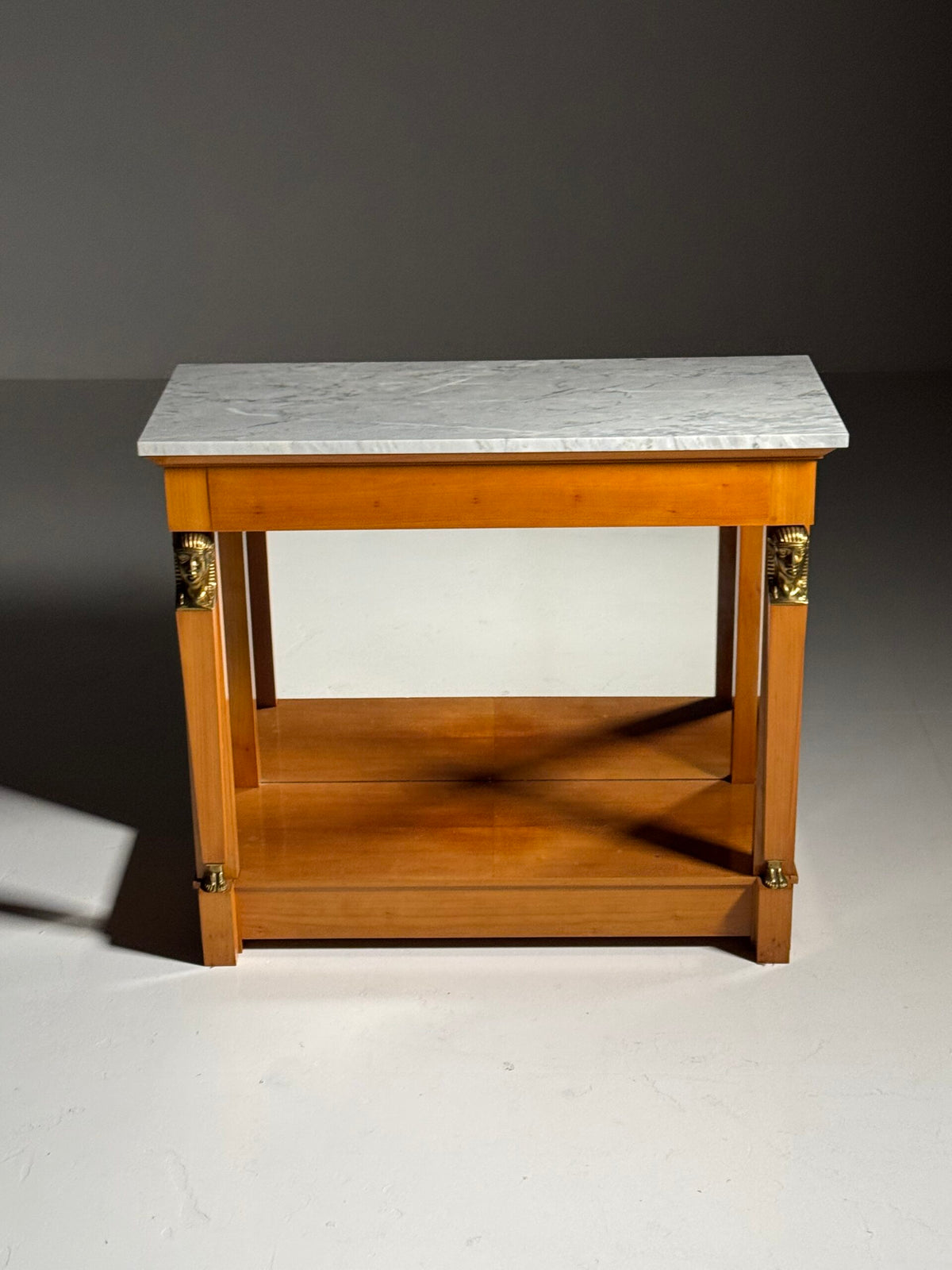 Empire Style Console Table with Marble Top and Sphinx Mounts, photo 4