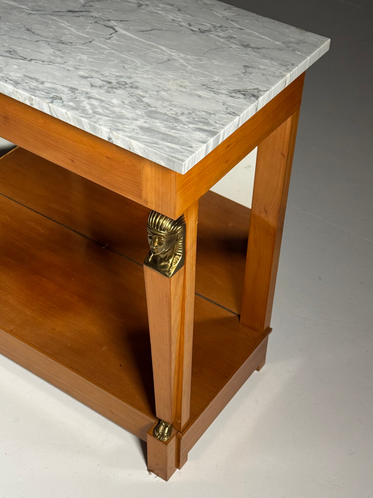 Empire Style Console Table with Marble Top and Sphinx Mounts, photo 14