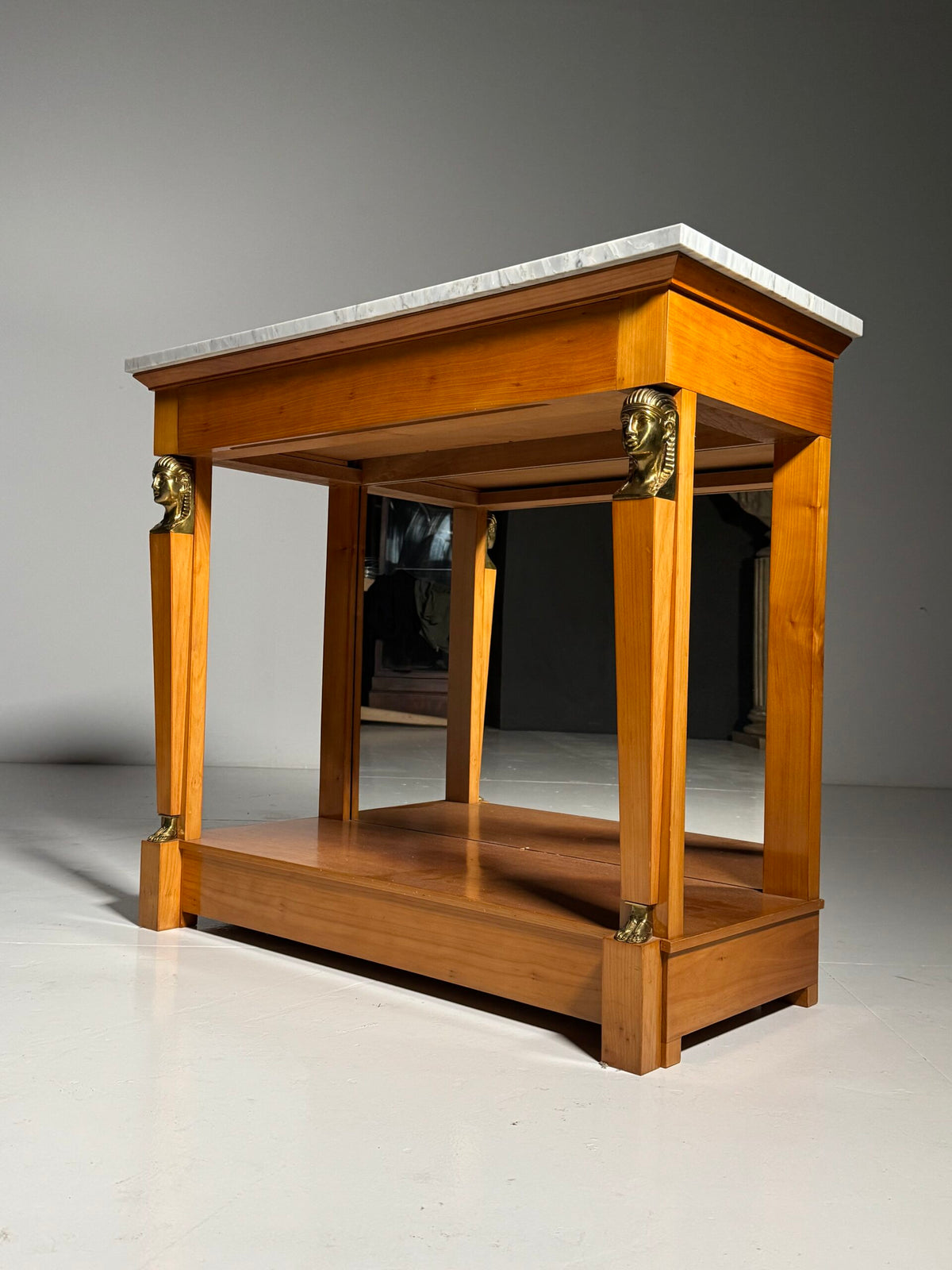 Empire Style Console Table with Marble Top and Sphinx Mounts, photo 21