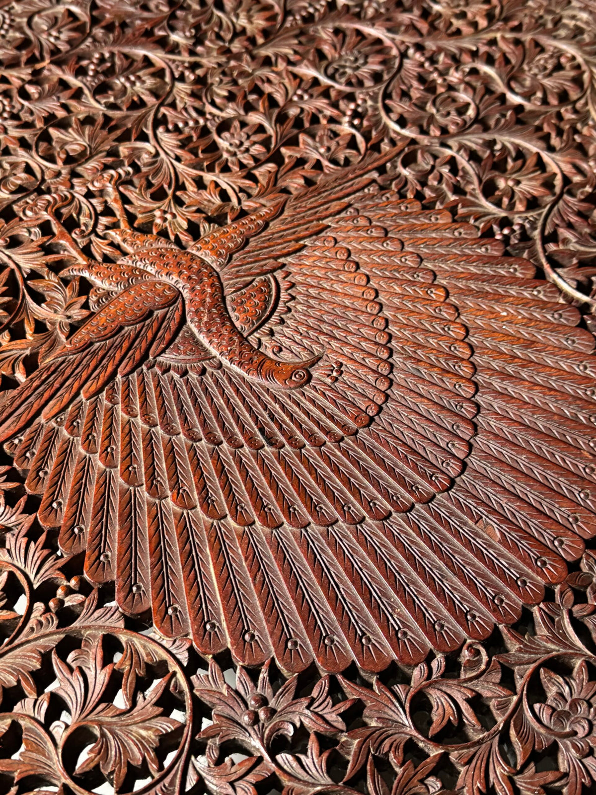 Indian Carved Hardwood Side Table, circa 1900 to 1920, photo 7