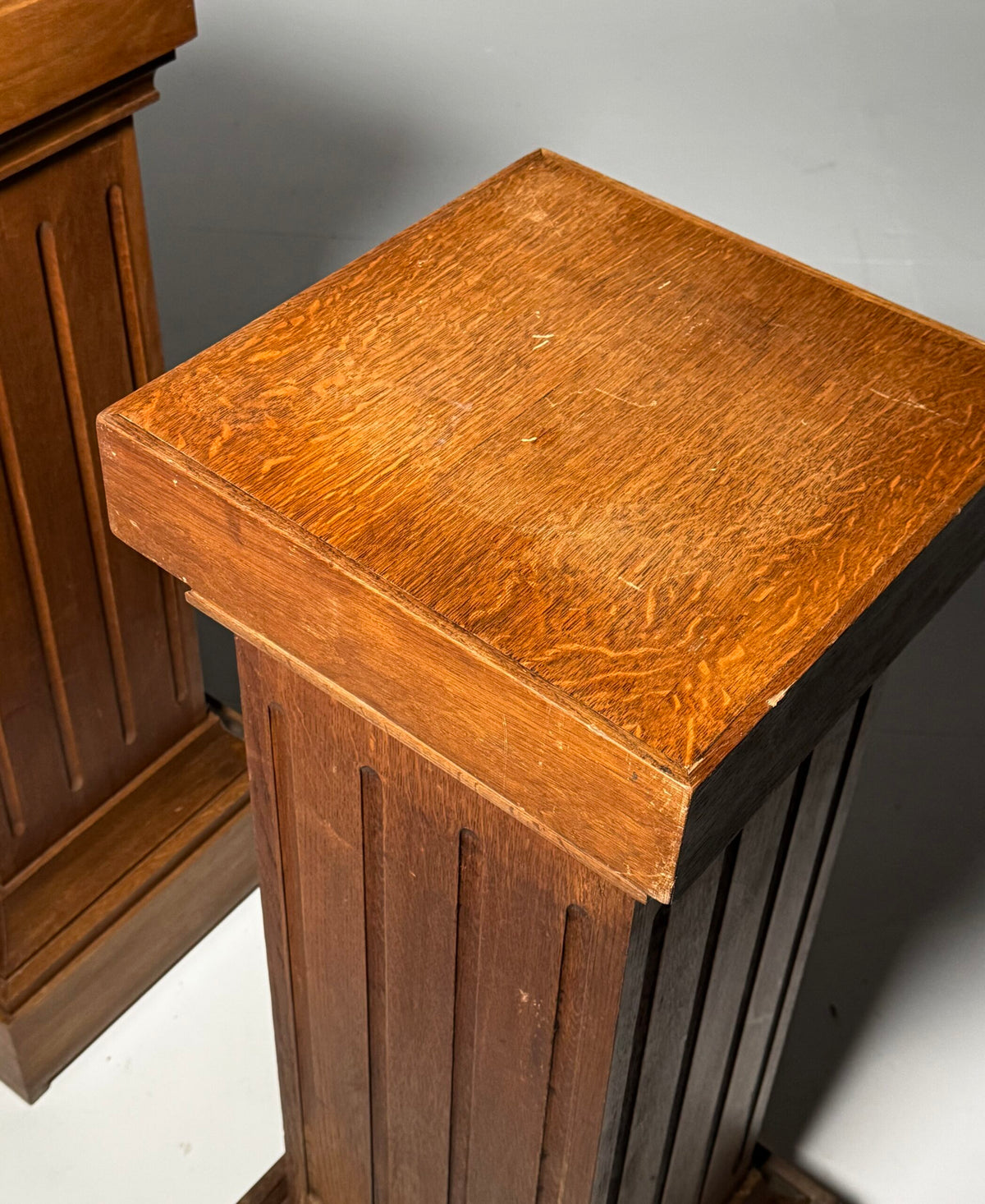 Pair of Large Solid Oak Columns, 1960s, photo 11