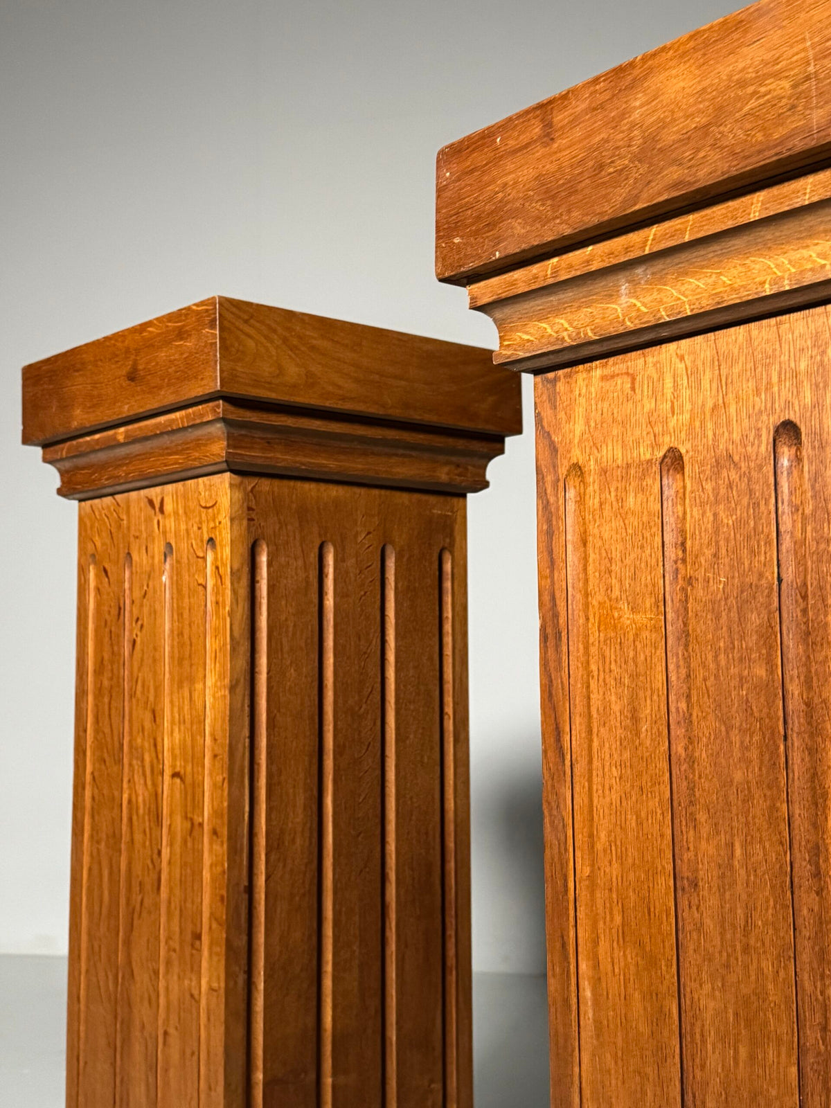 Pair of Large Solid Oak Columns, 1960s, photo 9