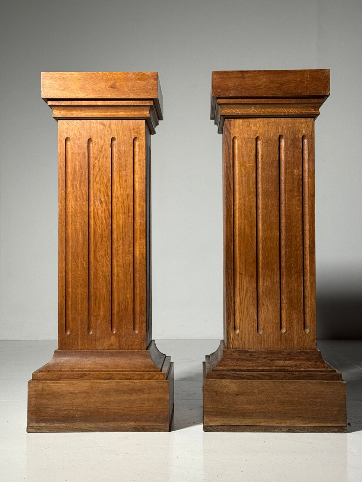 Pair of Large Solid Oak Columns, 1960s, photo 7