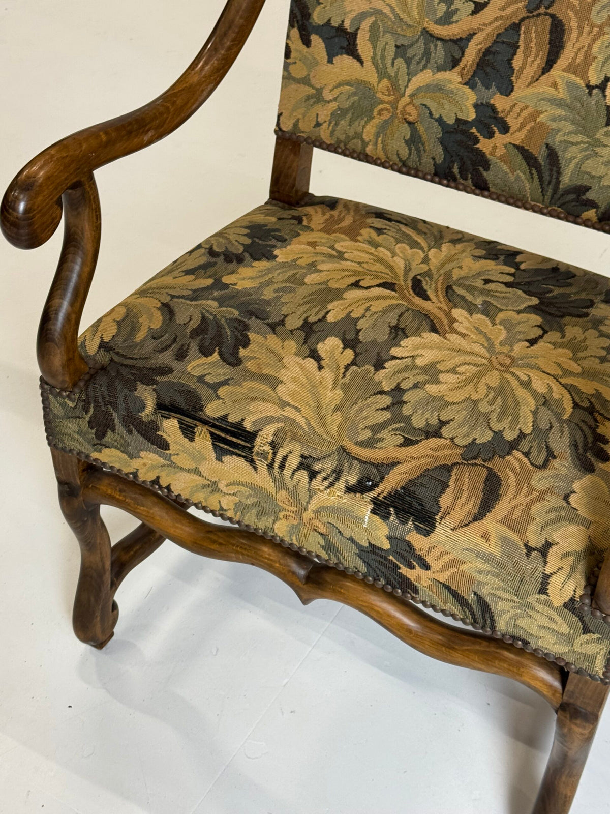 Pair of Os de Mouton Armchairs in Oudenaarde Tapestry Style, photo 7