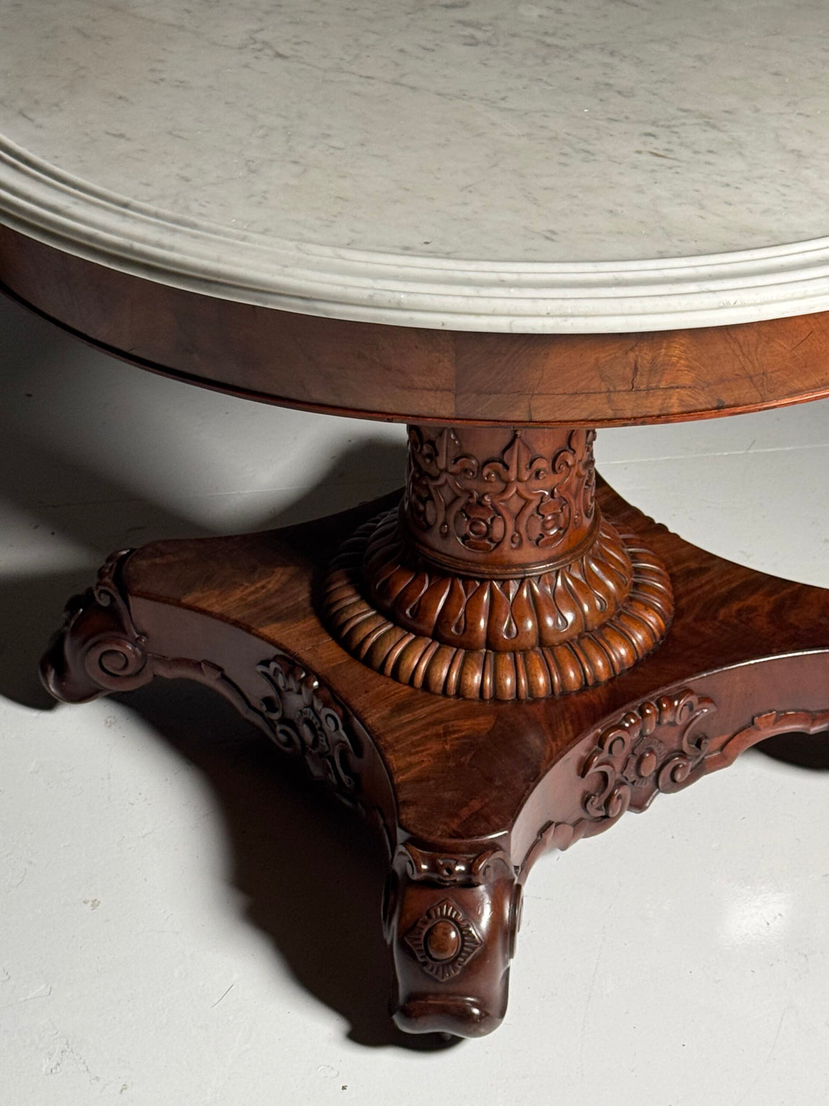 Mid 19th Century Center Table with Carrara Marble Top, photo 17