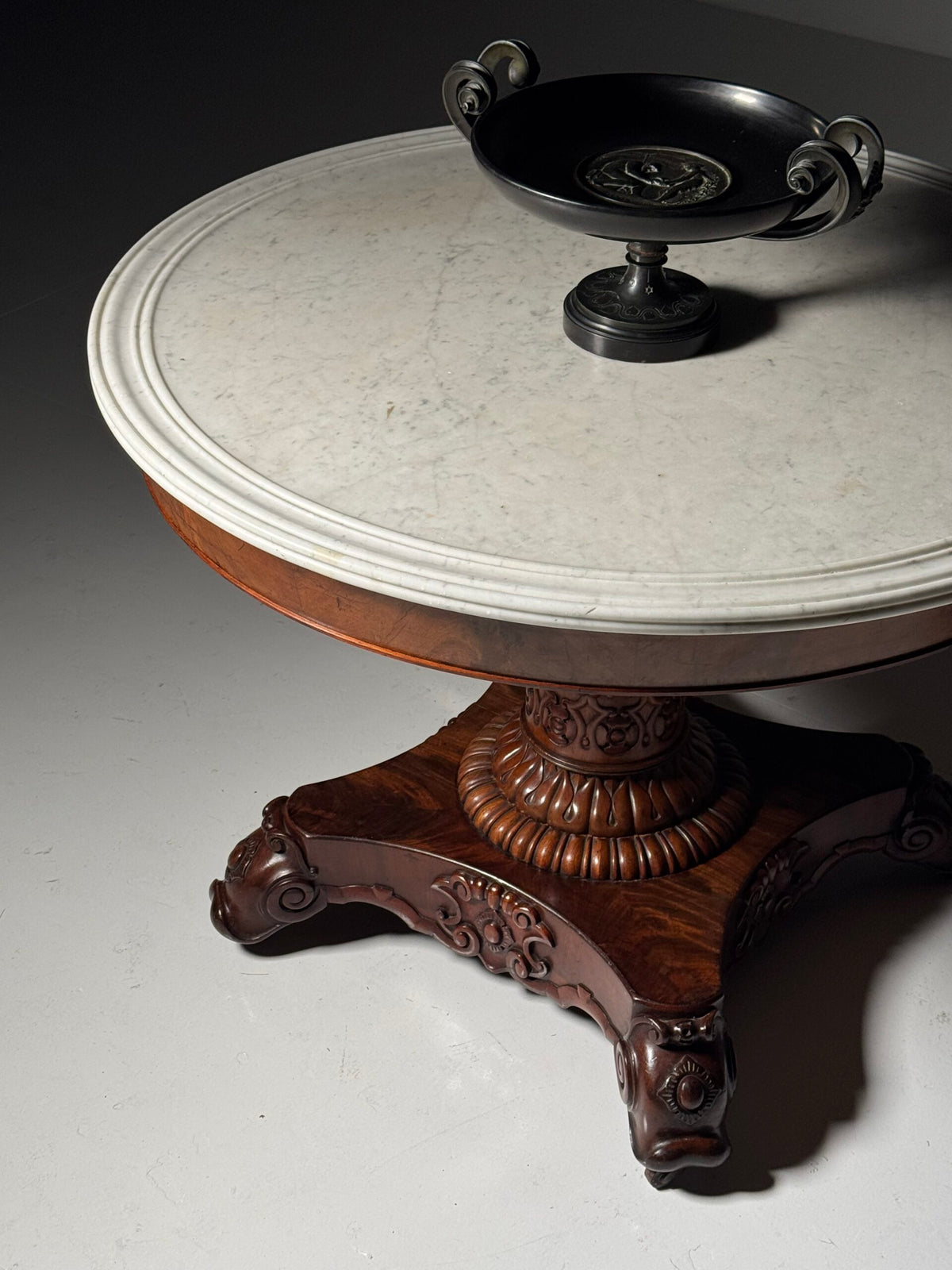 Mid 19th Century Center Table with Carrara Marble Top, photo 28