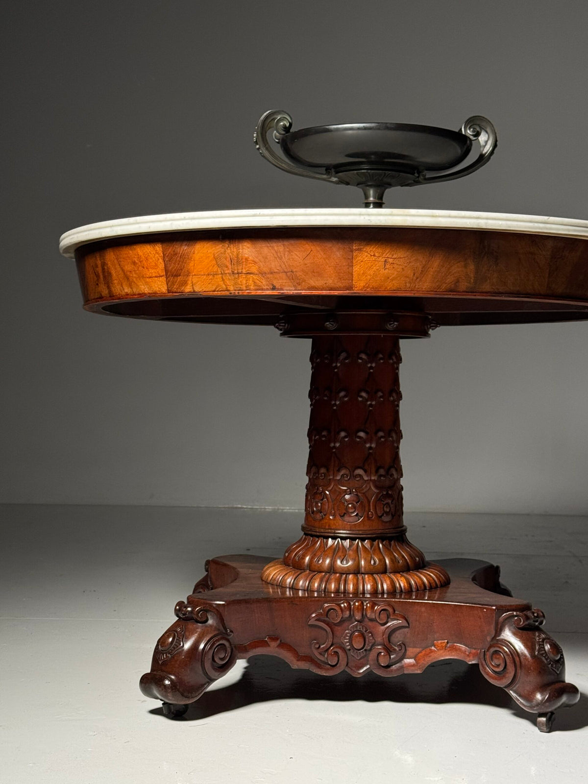 Mid 19th Century Center Table with Carrara Marble Top, photo 30