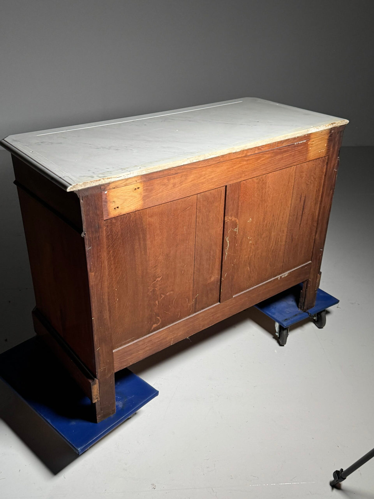 Louis Philippe Style Mahogany Commode with White Marble Top, photo 2