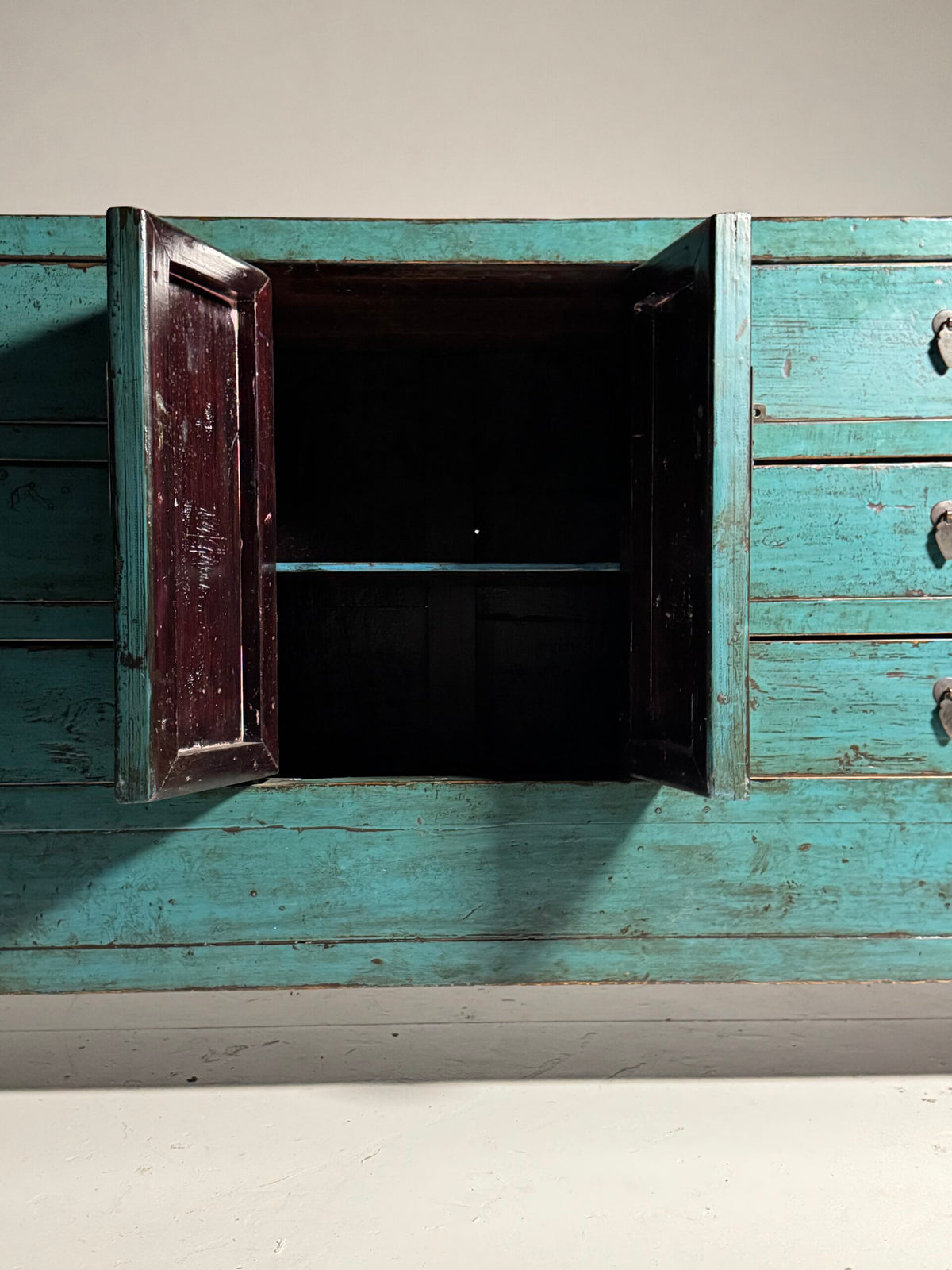 Blue Lacquered Asian Sideboard, Late 20th Century, photo 15