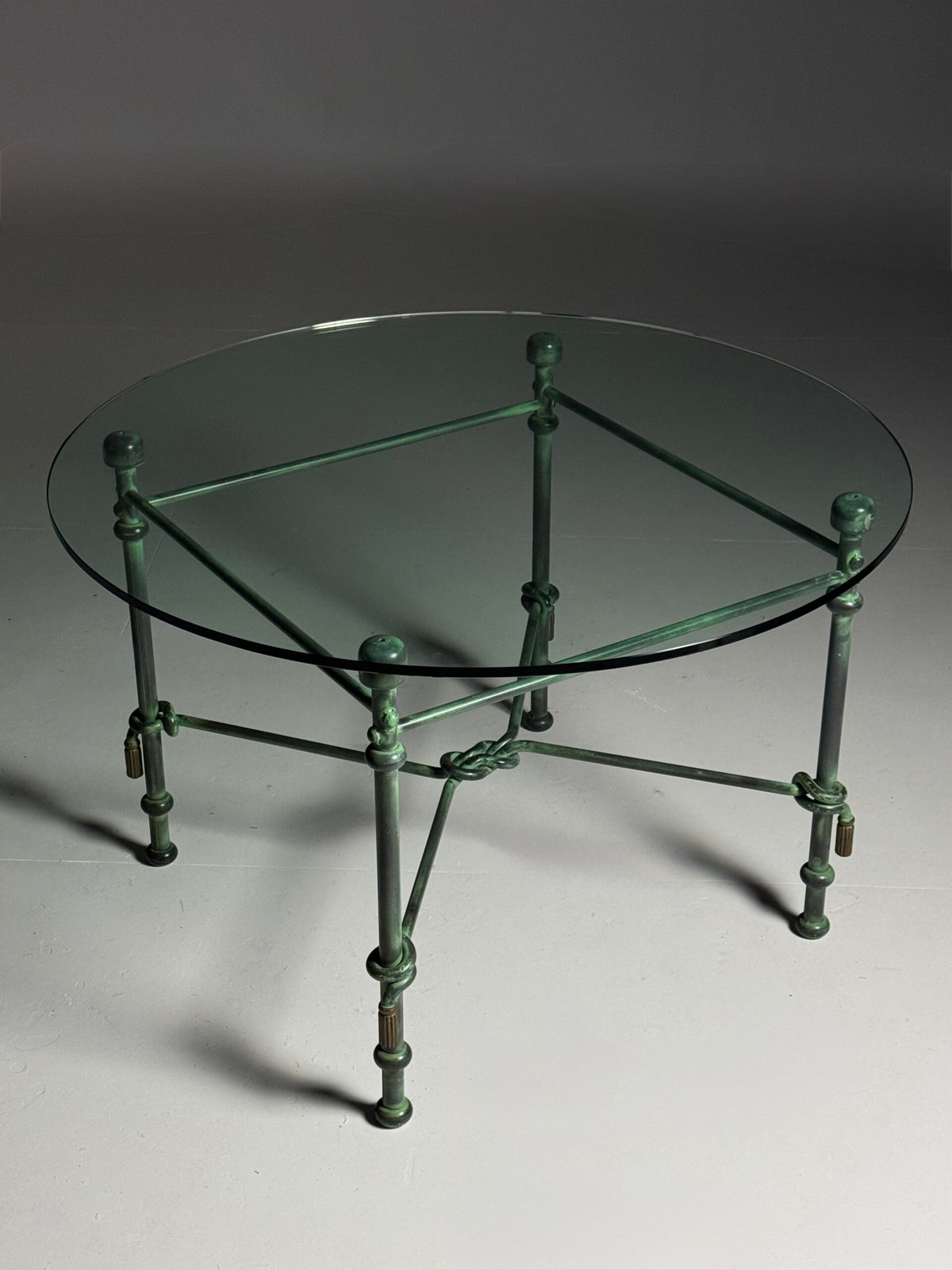 Vintage Rope Center Table with Tassels and Glass Top, 1980 to 1990, photo 15