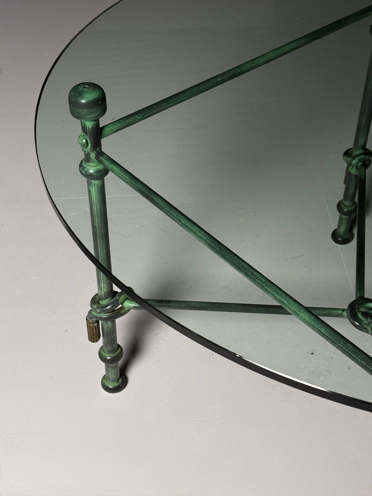 Vintage Rope Center Table with Tassels and Glass Top, 1980 to 1990, photo 7