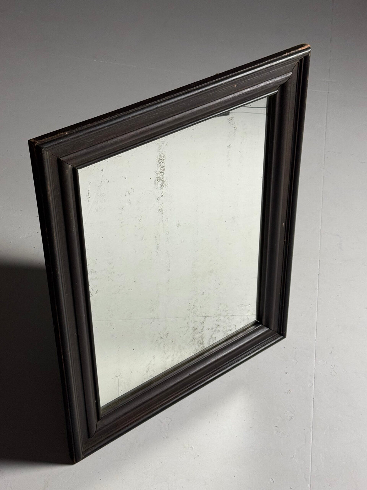 Antique Mirror with Dark Solid Pine Frame, c. 1900 to 1930, photo 9