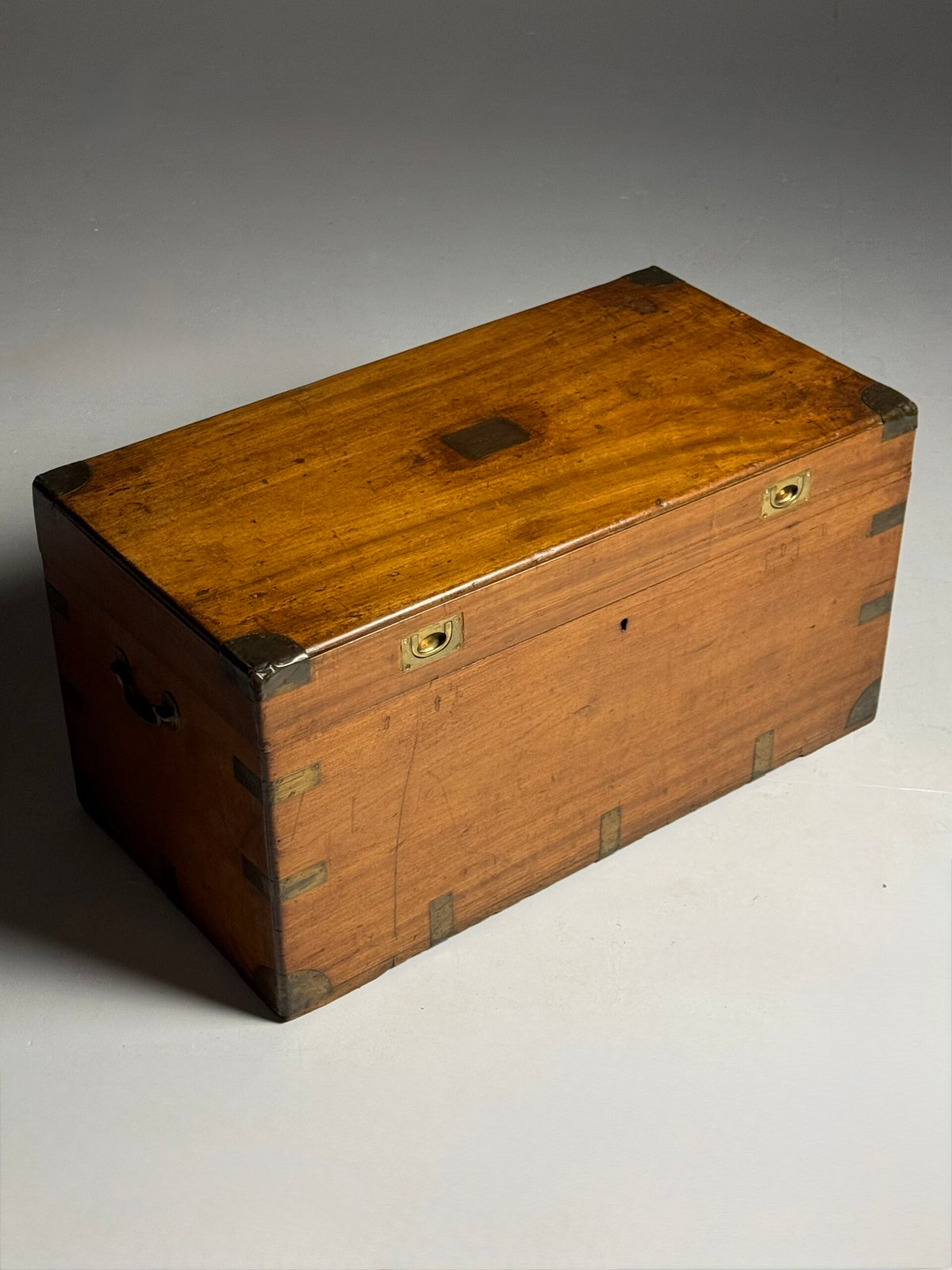 English Camphor Wood Campaign or Maritime Chest, 19th Century, photo 1
