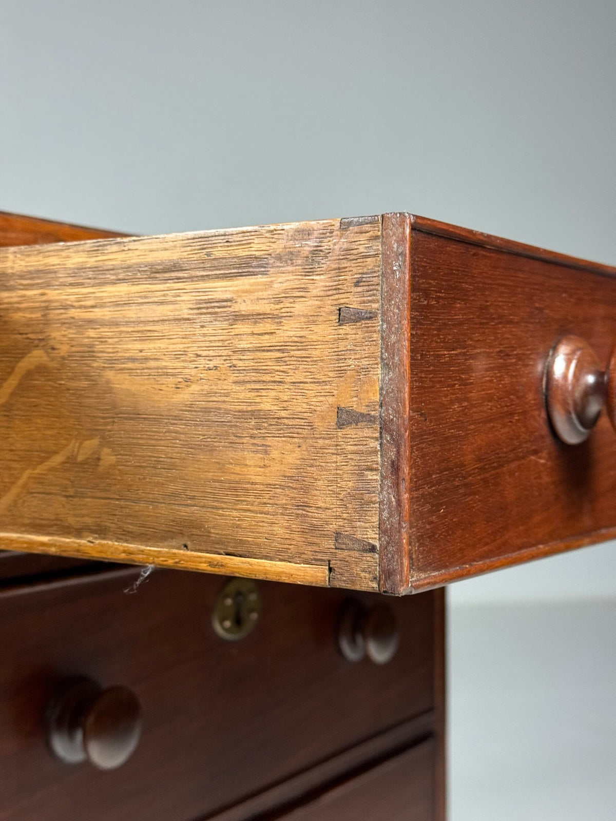 English Mahogany Partners Desk with Red Leather Top, c. 1870 to 1890, photo 9