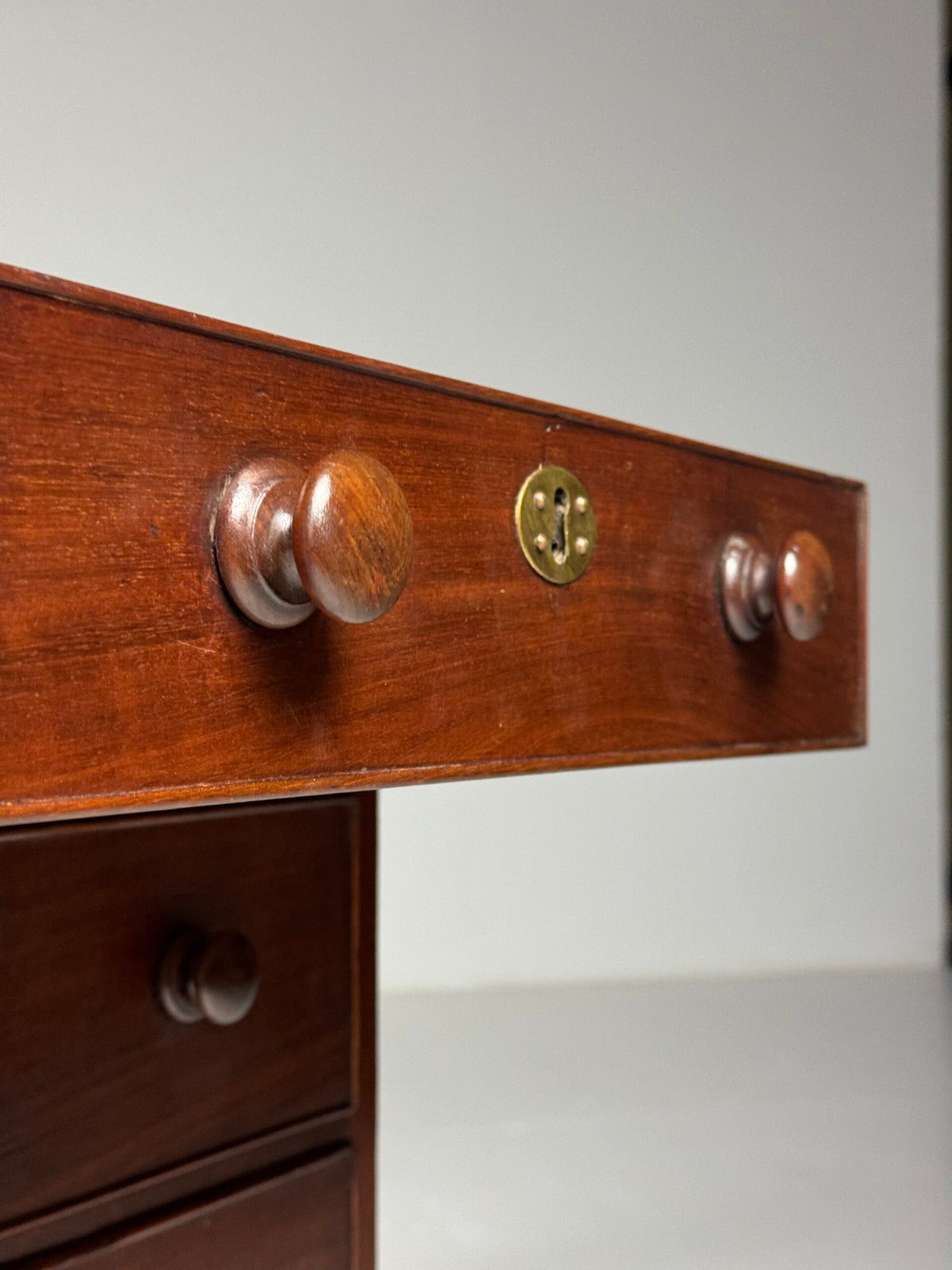 English Mahogany Partners Desk with Red Leather Top, c. 1870 to 1890, photo 10
