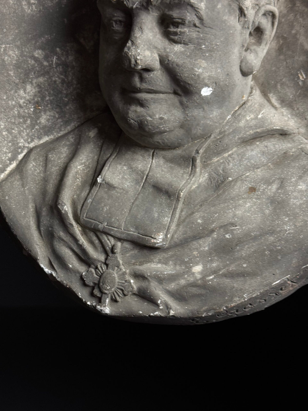 19th Century Plaster Portrait Medallion, photo 22