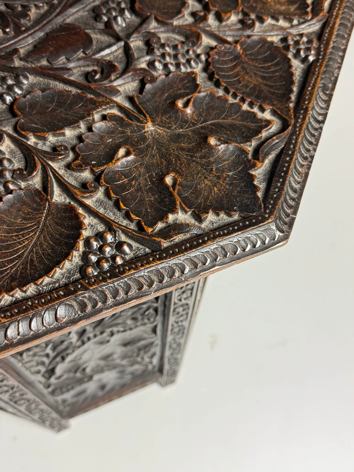 Anglo Indian Hand Carved Folding Side Table, 19th Century, photo 16