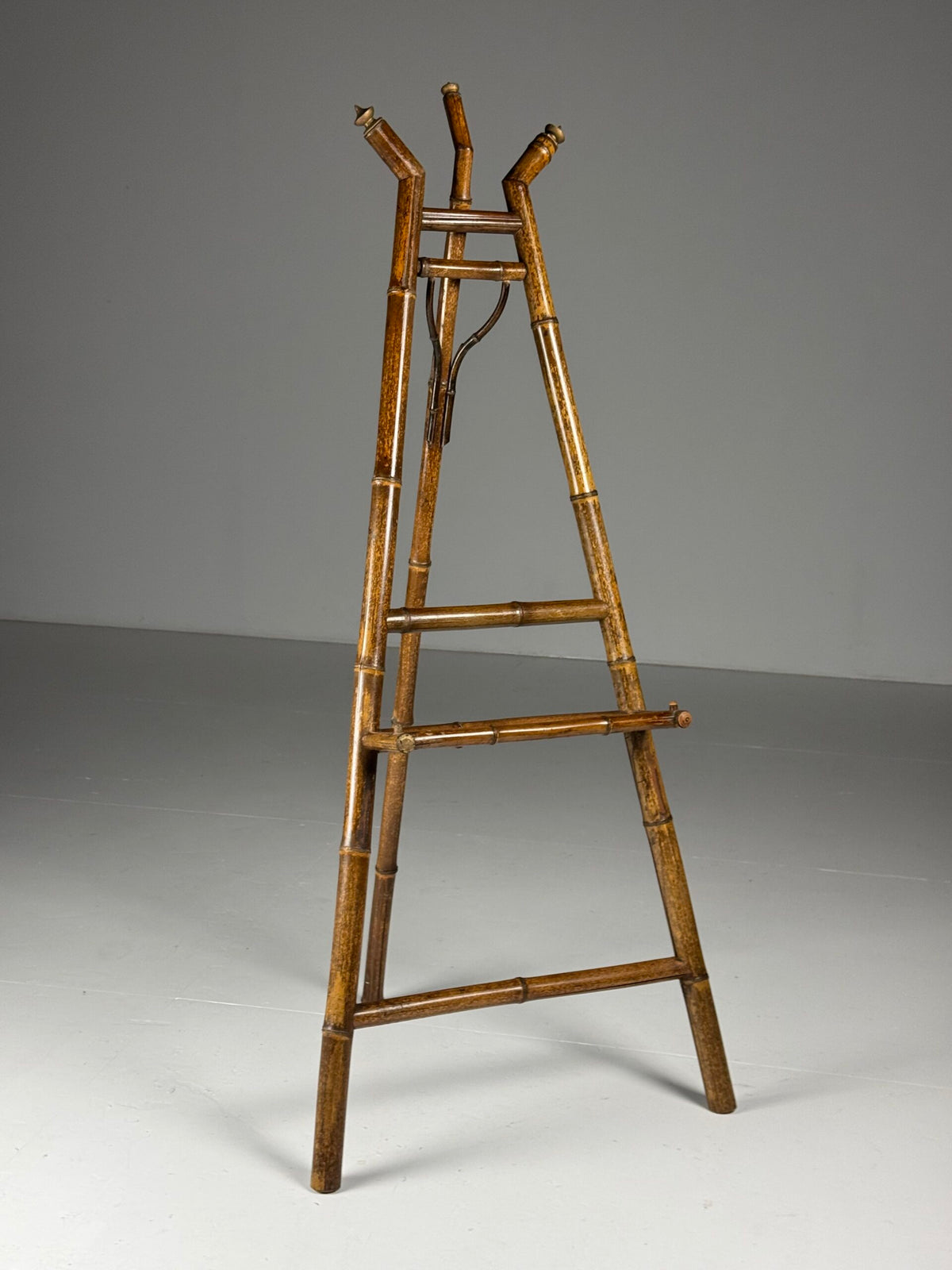 French Faux Bamboo Artist's Easel with Black Lacquer Panel, c. 1900, photo 17