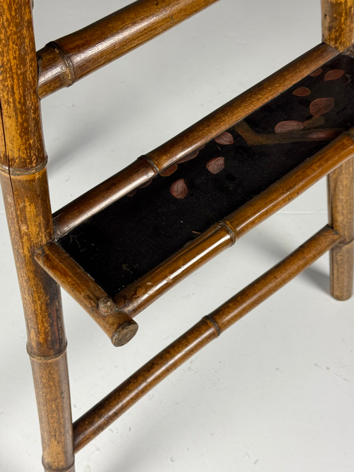 French Faux Bamboo Artist's Easel with Black Lacquer Panel, c. 1900, photo 13