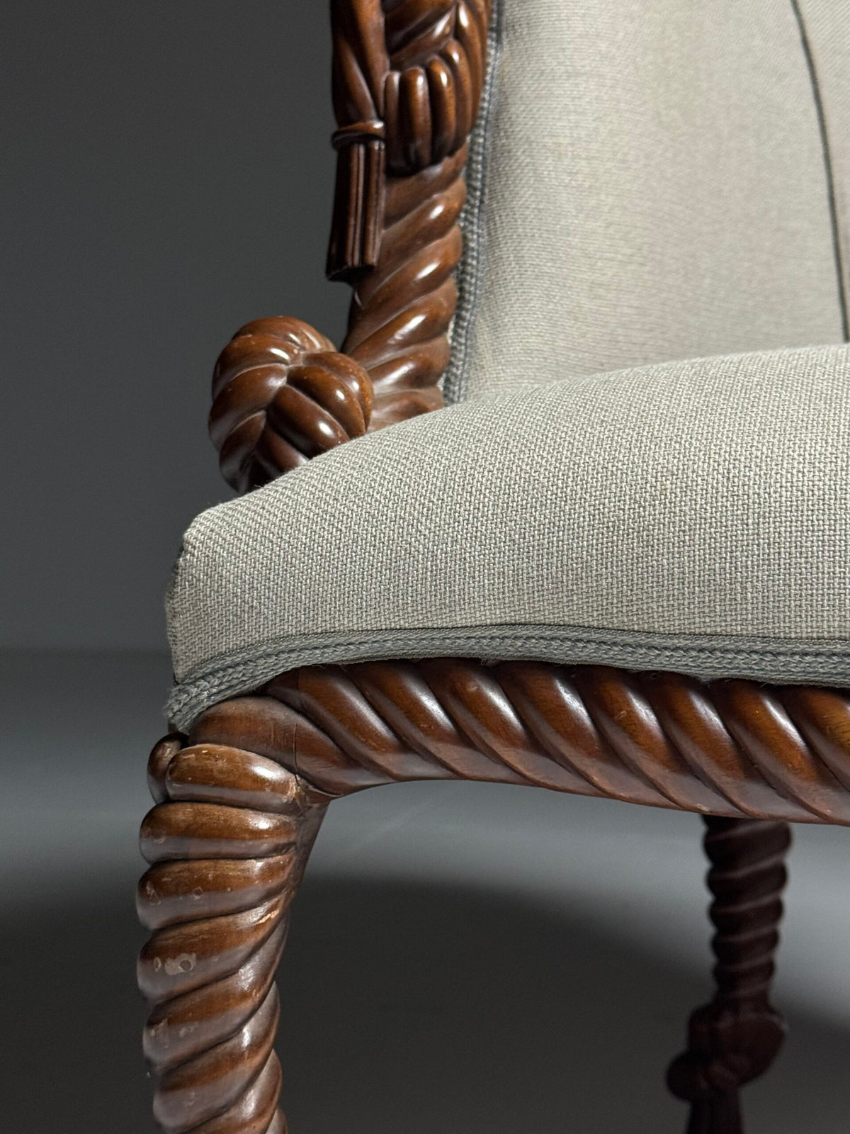 Pair of Napoleon III Style Rope Club Chairs, Early 20th Century, photo 8