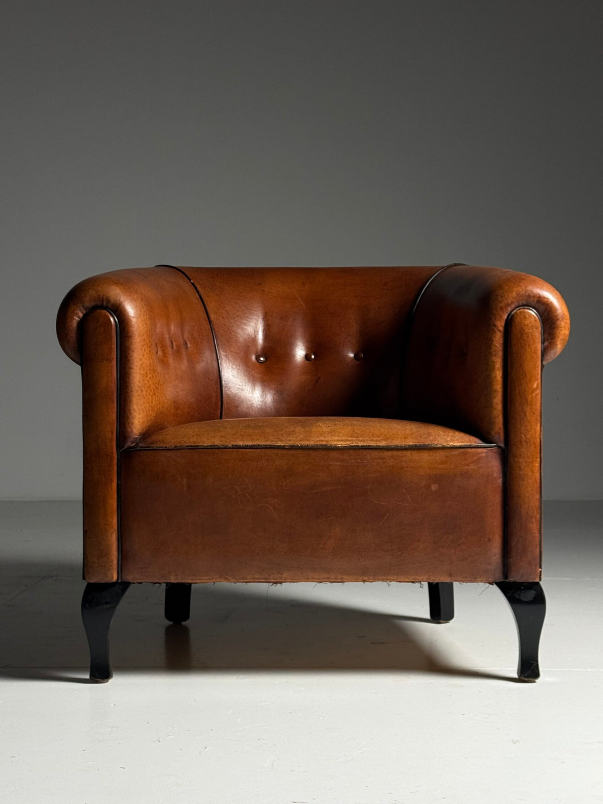 Pair of Sheepskin Leather Club Armchairs, Netherlands, photo 17