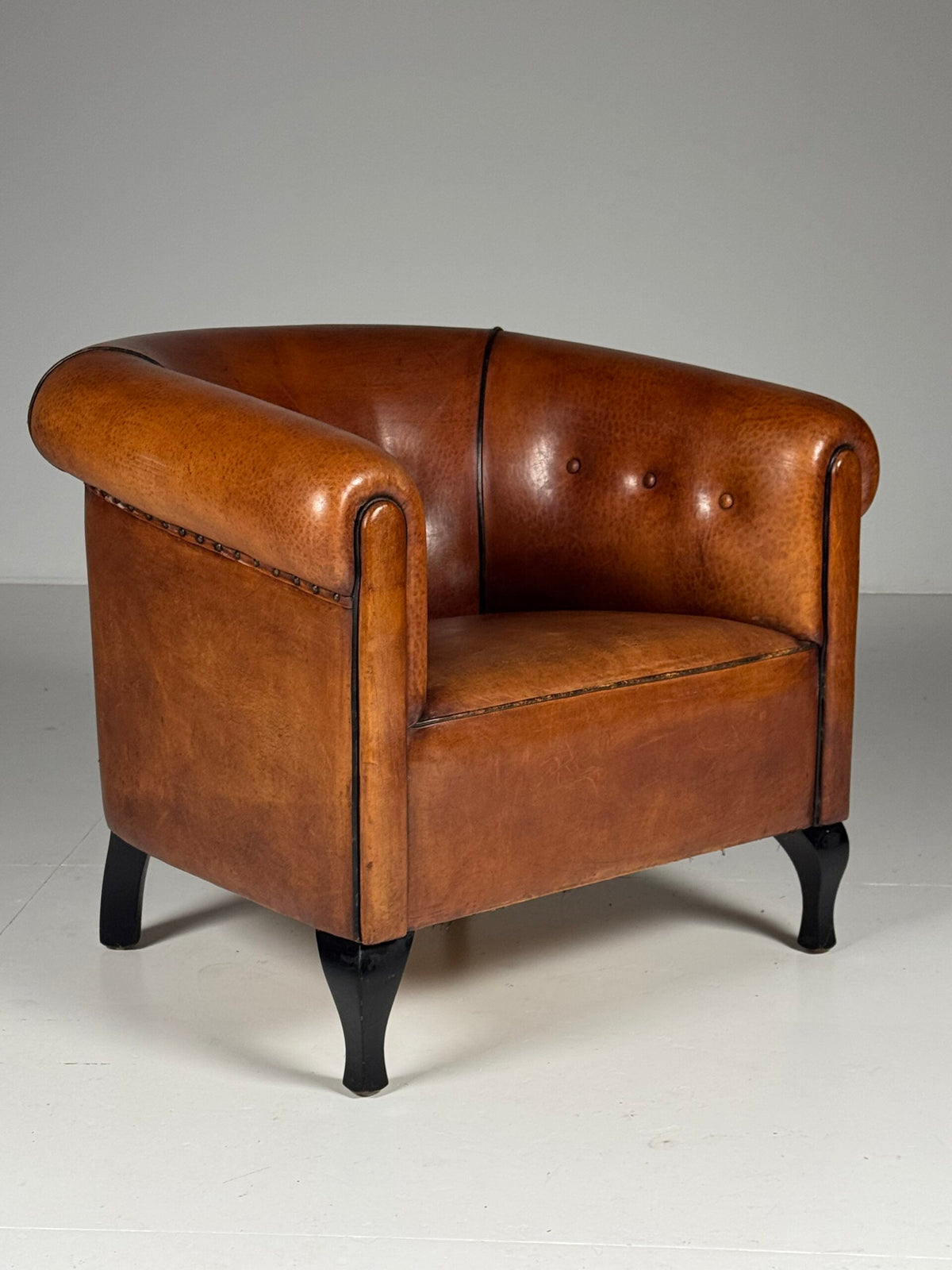 Pair of Sheepskin Leather Club Armchairs, Netherlands, photo 2