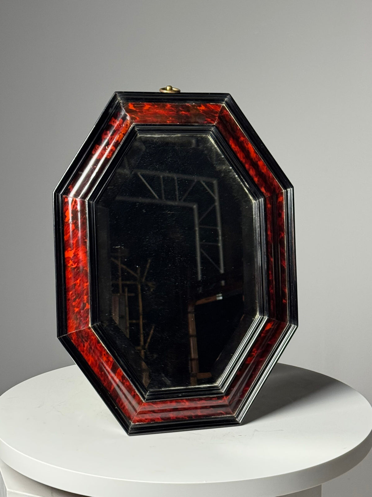 Octagonal Faux Tortoiseshell Mirror, 19th Century, photo 15