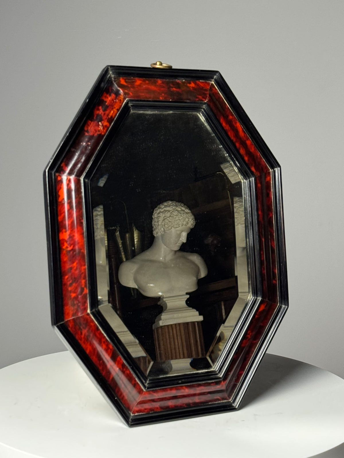 Octagonal Faux Tortoiseshell Mirror, 19th Century, photo 13