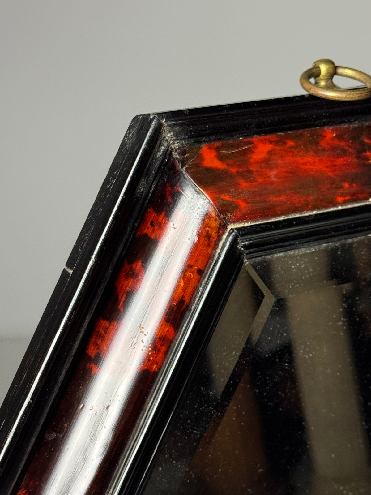 Octagonal Faux Tortoiseshell Mirror, 19th Century, photo 2